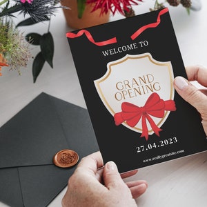Gold Black Grand Opening, Opening Party, Grand, Grand Finale, Opening Party Invite, Digital Invite, Canva Flyer, Grand Opening Invite