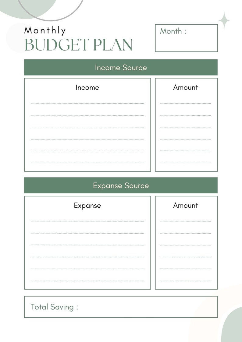 Printable Budget Planner, Budget Overview, Monthly Budget Planner and ...