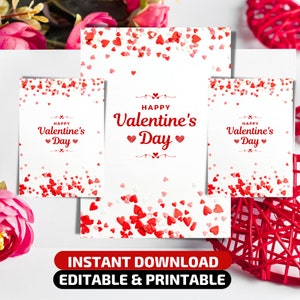 HeartFelt Love Valentine Day Bewerkbare kaart, persoonlijke groeten, Valentijn Hartkaart, Gepersonaliseerde kaart, Wenskaart