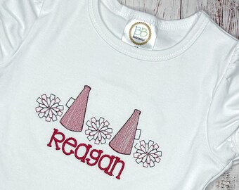 MORE COLORS, Cheer Gameday Embroidered Tshirt for Babies and Toddlers, College Football Shirts Top for Boys and Girls