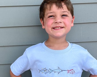 Fish Trio  Shirt for Babies and Toddlers, Boy Girl  Shirt for Aquarium, Baby  Beach Trip, Toddler Personalized Summer Shirt For Boys