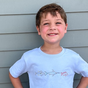 Fish Trio  Shirt for Babies and Toddlers, Boy Girl  Shirt for Aquarium, Baby  Beach Trip, Toddler Personalized Summer Shirt For Boys