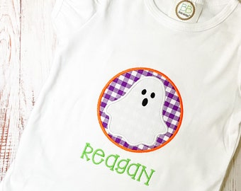 Halloween Ghost Embroidered Tshirt for Babies or Toddlers, Halloween Tshirt, Baby or Toddler, Spooky  Top for Boys or Girls