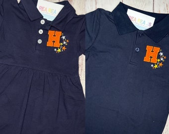 Houston Stars Polo or Dress for Babies and Toddlers, Baseball Shirts, Baseball Sports Fan Gameday Top