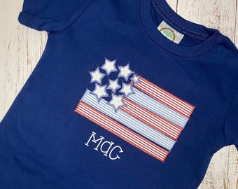 American Flag Top, Toddler Shirt for boys and girls, Fourth of July top  for baby or toddler, Baby Girl or Baby Boy