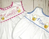 MORE COLORS, Easter Basket  Dress or Bubble, Baby or Toddler Girl Easter Dress, First Easter Outfit, Matching Brother Sister Outfit