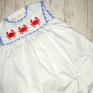 Crab Summer Dress for Girls, Beach outfit for Little Girls, Summer Sundress