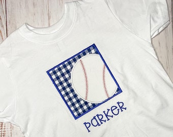 Baseball Box Top, Camisa personalizada para niños pequeños para niños y niñas, Camiseta de bolsillo de béisbol para bebé o niño pequeño, Baby Girl o Baby Boy Sports