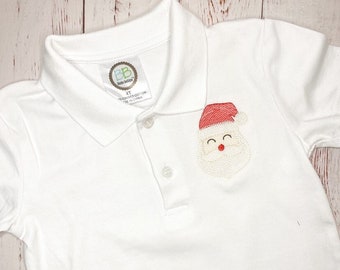 Santa Polo Shirt for Toddler or Baby, Little Boy Christmas Shirt