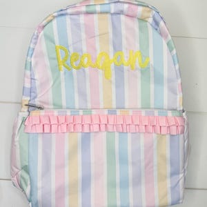 Monogrammed Rainbow Backpack, Personalized Diaper Bag, School Bag for Kids