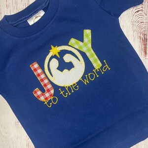 Joy Nativity Tshirt Babies or Toddlers, Monogrammed Christmas Sweatshirt , Baby or Toddler, Personalized Holiday Top for Boys  Girls