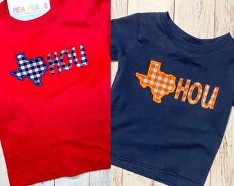 Houston Texas Shirt for Babies and Toddlers, Baseball and Football Shirts, Baseball Sports Fan Gameday Top