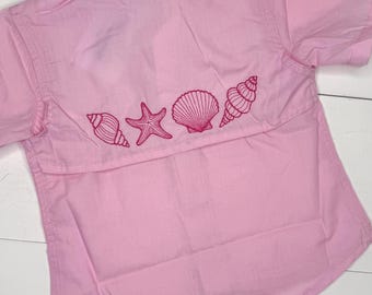 Seashell Kids Fishing Shirt or Romper, Summer Shirt for Kids