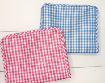 Gingham Everything Pouch, Personalized Toiletry Bag, Monogramed Makeup Bag