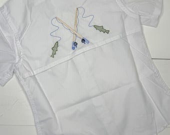 Fishing Pole Kids Fishing Shirt or Romper, Summer Shirt for Kids