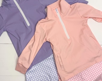 Athletic Skort Set for Little Girls, Gingham Set, Tennis Outfit, Girls Golf Outfit