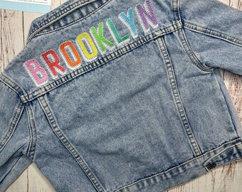 Monogrammed Jean Jackets for Kids, Personalized Denim Jacket for boy or girls, Embroidered Jean Jacket for Baby or Toddler