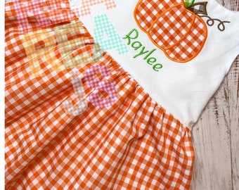 Pumpkin Dress Babies or Toddlers, Halloween Outfit, Baby or Toddler, Thanksgiving Pumpkin Dress, Matching Sister Outfit