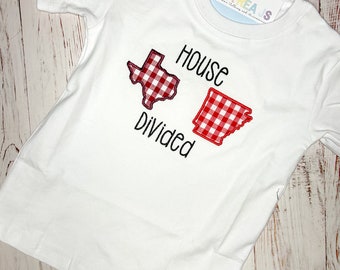 ANY STATES, House Divided Gameday Shirt for Babies and Toddlers, College Football Top for Boys and Girls, University Game Day Shirt, State