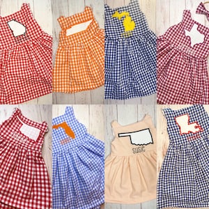 ANY STATE, MORE Colors, Gameday Dress  for Babies and Toddlers, College Football Outfit for Girls