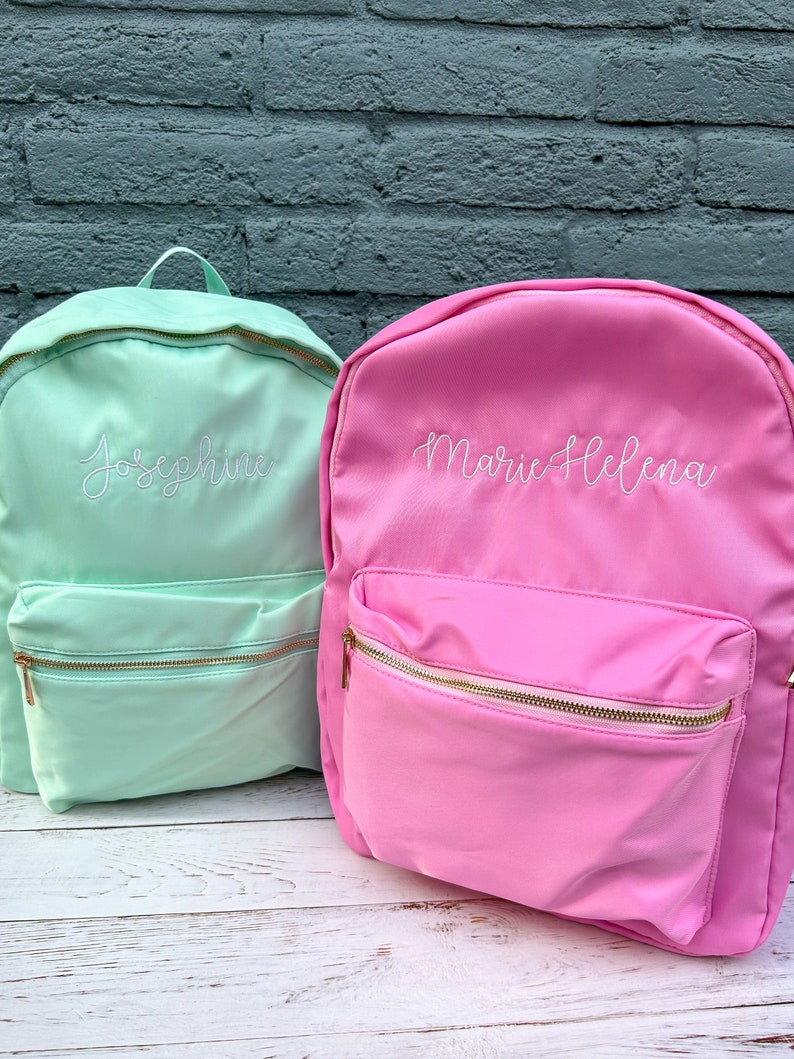 MORE COLORS, Monogrammed Nylon Backpack, Personalized Diaper Bag, School Bag for Kids image 8