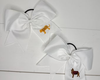 Mascot Gameday Bow for Girls, Cheer Grosgrain Bow, Personalized Bow for Football Games or School