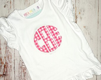 MORE COLORS, Circle Monogram Shirt for Babies and Toddlers, Boy Girl Personalized Shirt, Baby Monogrammed, Toddler Personalized Initials