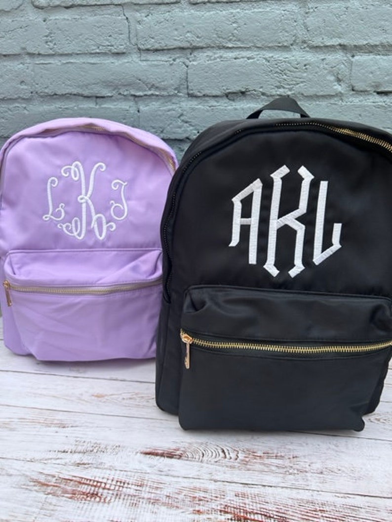 MORE COLORS, Monogrammed Nylon Backpack, Personalized Diaper Bag, School Bag for Kids image 5