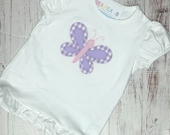 Vlindershirt voor baby's en peuters, meisje gepersonaliseerd zomershirt, elke dag vlinderbaby met monogram, peuter gepersonaliseerde zomer