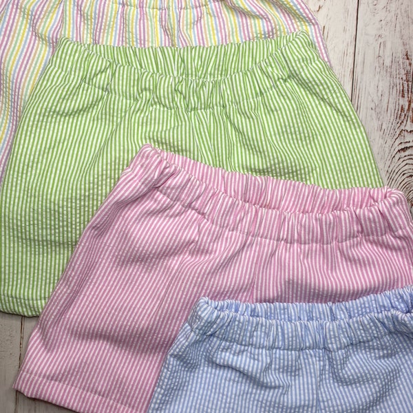 MORE COLORS, Seersucker Shorts for Boys or Girls, Fully Lined Baby and Toddler Shorts, Baby Shorts, Colored Toddler Shorts, Kids Summer Shor