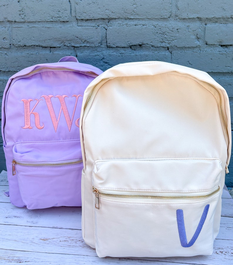 MORE COLORS, Monogrammed Nylon Backpack, Personalized Diaper Bag, School Bag for Kids image 9