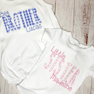 Big Brother, Big Sister, Little Brother, Little Sister Shirt, Baby Announcement Shirt, Sibling Set, Sibling  Top or Dress for Boy or Girl