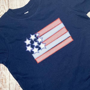 American Flag Top, Toddler Shirt for boys and girls, Fourth of July top for baby or toddler, Baby Girl or Baby Boy afbeelding 6