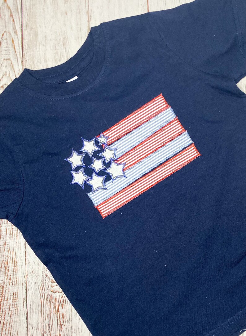 American Flag Top, Toddler Shirt for boys and girls, Fourth of July top for baby or toddler, Baby Girl or Baby Boy afbeelding 6