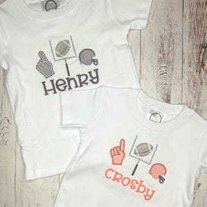 Gameday Trio Embroidered Tshirt for Babies and Toddlers, College Football Shirts Top for Boys and Girls
