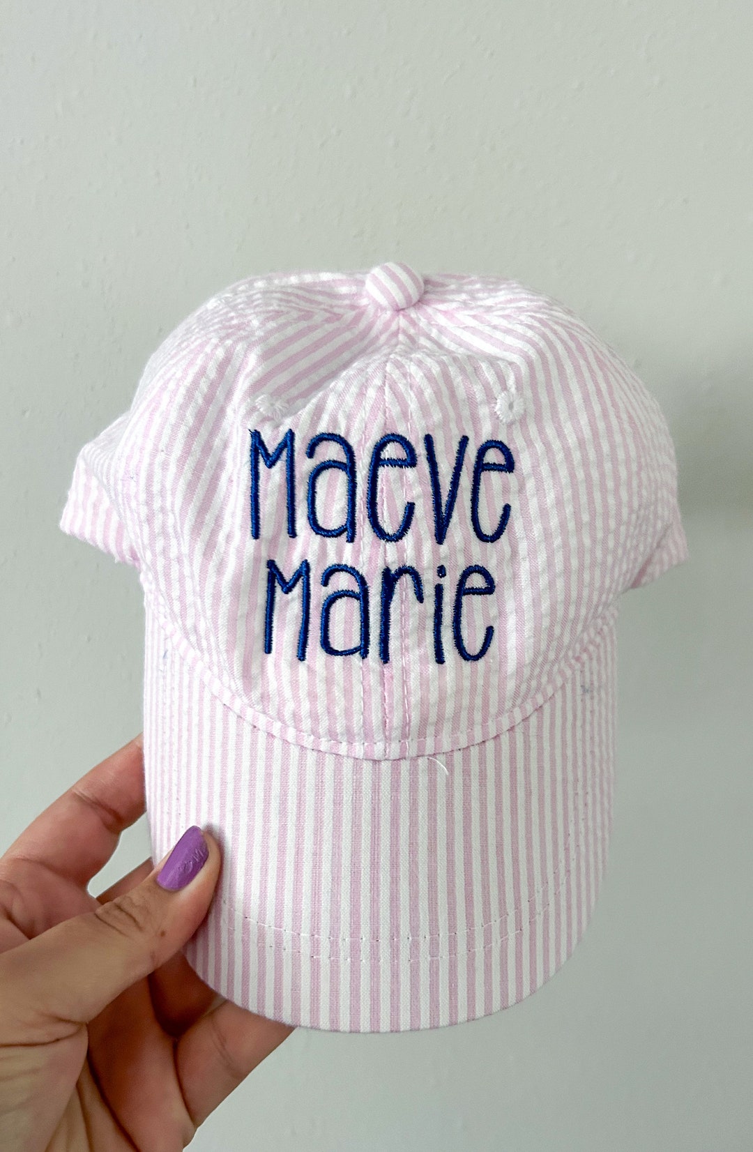 Blue Seersucker YOUTH Hat by Bits & Bows