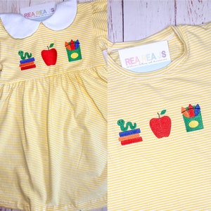 Back to School Trio Dress or Shirt for Back to School, Babies or Toddlers, First Day of School Tshirt, Baby or Toddler Last Day of School