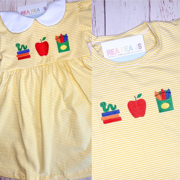 Back to School Trio Dress or Shirt for Back to School, Babies or Toddlers, First Day of School Tshirt, Baby or Toddler Last Day of School