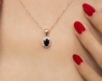 Black Zircon Stone Necklace, Black Zircon Rose Gold Necklace, Black Teardrop Pendant, Small Black Zircon Pendant, Black Gemstone Pendant