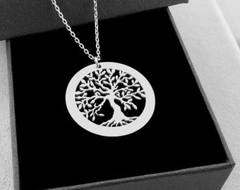 925 Sterling Silver Tree of Life Necklace, Tree of Life Pendant for her, Family Tree Necklace Gift, Tree of life charm, family tree charm