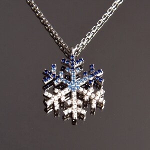 Blue and White CZ Snowflake Pendant main image 0