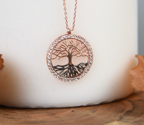 Family Tree Necklace Dainty Silver Tree Pendant Necklace Sterling Silver Mini Tree of Life Necklace Birthday Gift Family Necklace for Her Etsy