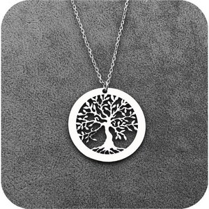 925 Sterling Silver Tree of Life Necklace for women, Tree of Life Pendant for her, Valentines Necklace Gift, Simple Silver chain pendant