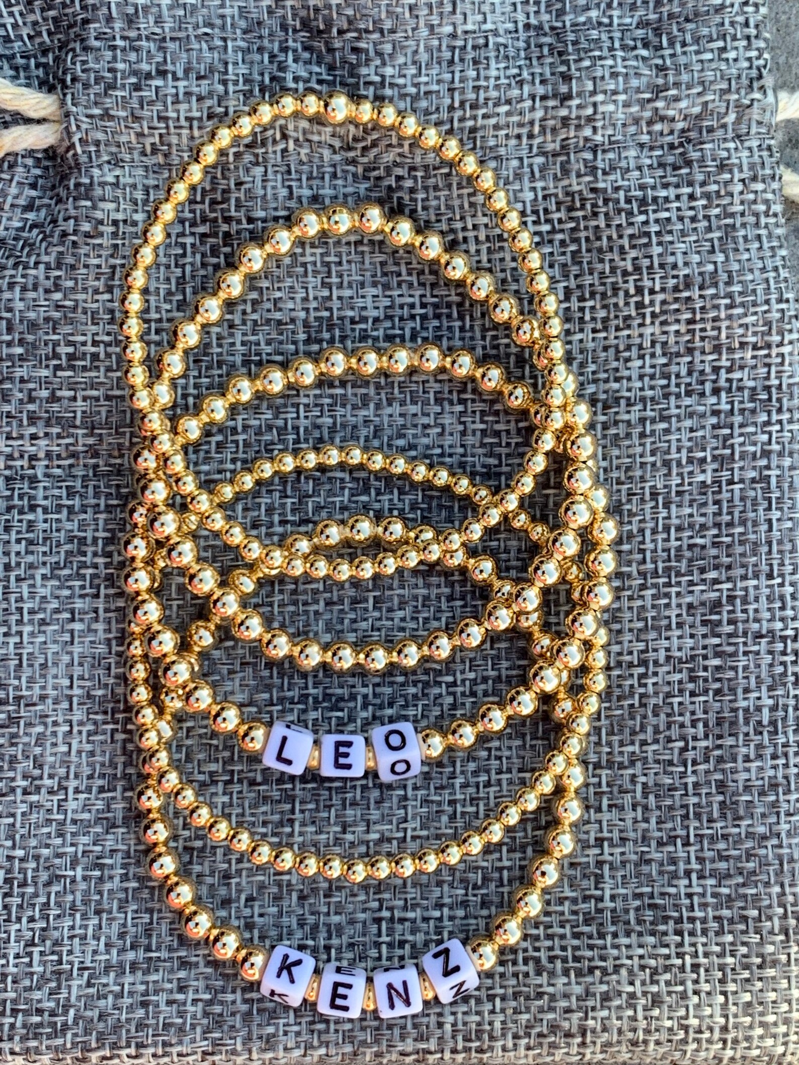 Custom Gold Filled Letter Bead Bracelet Stacking Bracelet Etsy