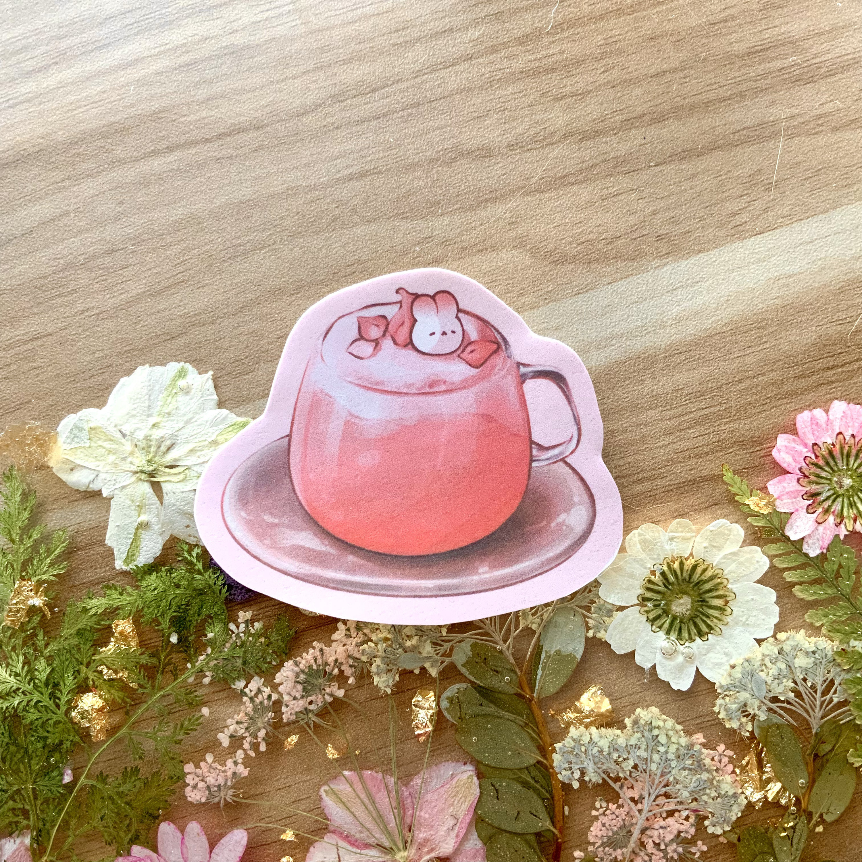 Bunny Pink Drink Sticker | Matte Stickers | Cute Stickers