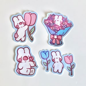 Bunny Tulip Stickers | Matte Stickers | Cute Stickers