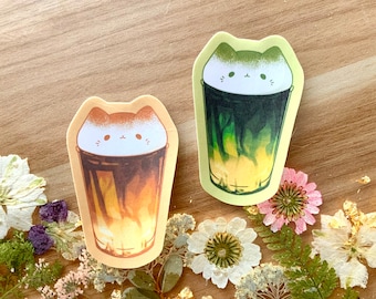 Cat Latte Stickers | Matte Stickers | Cute Stickers