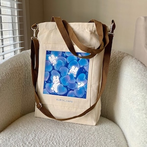 Blue Heart Bunny Tote Bags | Bunny Bags