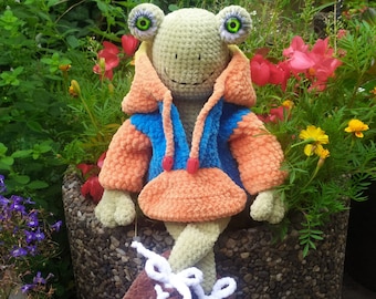 Knitted frog Amigurumi frog Soft toy frog Handmade frog