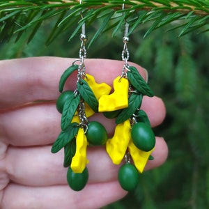 Polymer clay earrings cheese Handmade jewelry Earrings miniature food Food jewelry Cheese earrings Mini cheese Cheese jewelry Olive earrings